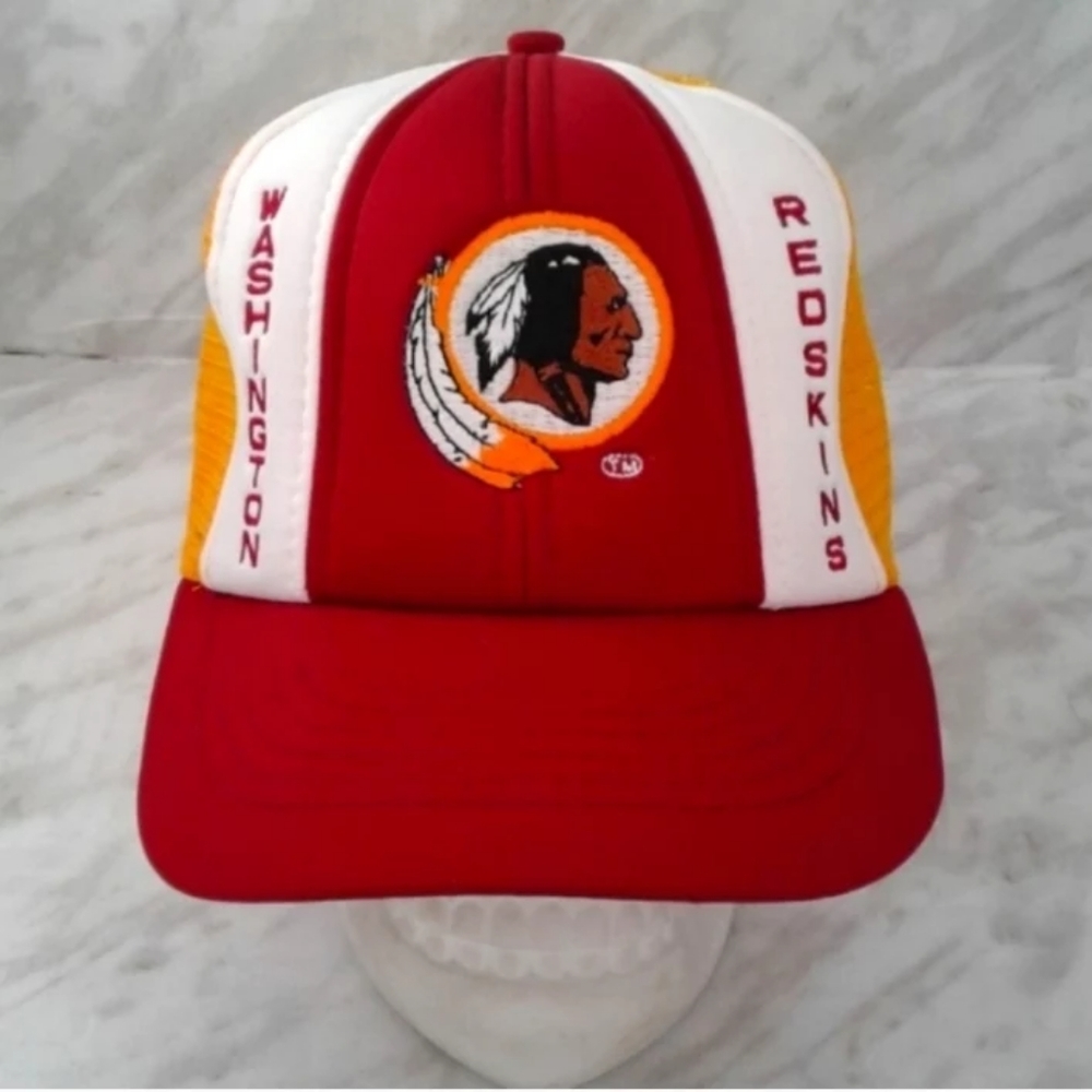 Washington Redskins AJD krystal NFL Vintage 80's Mesh Trucker Snapback Cap Hat